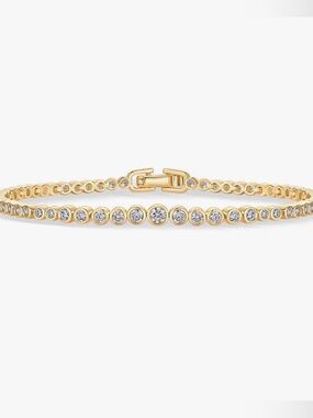 NEW 14K Gold Plated Tennis Bracelet